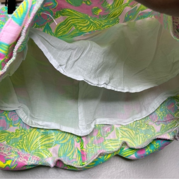 Lilly Pulitzer‎ Originals Women Skirt Tate Green Pink Floral Paradise Koala Bear - Picture 4 of 9